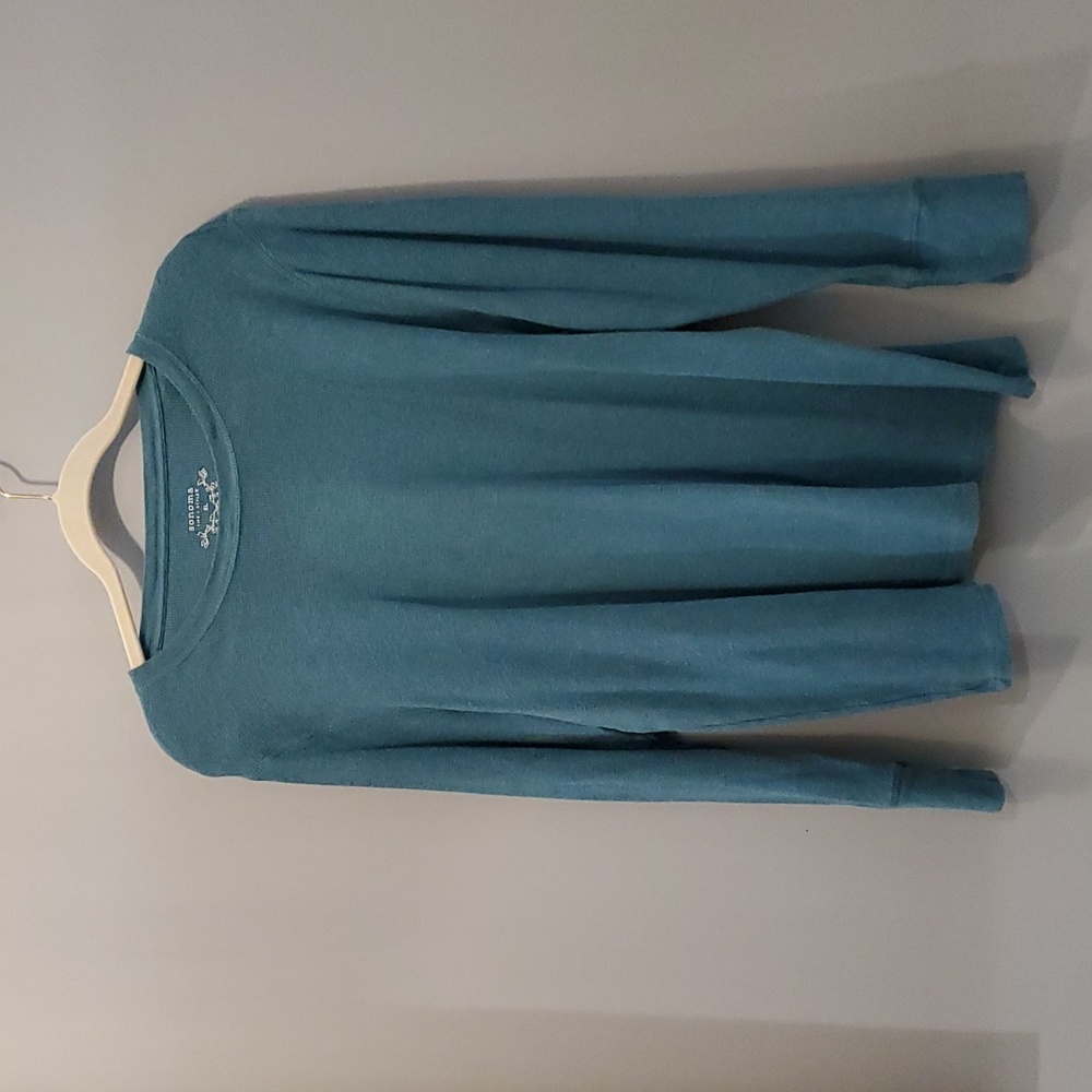 XL teal waffle knit tee